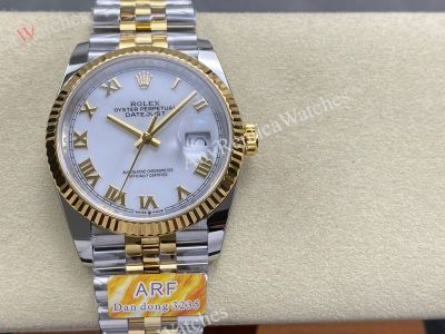 AR Factory Rolex Datejust Dandong 3235 Movement 36mm White Face TT YG Band Watch